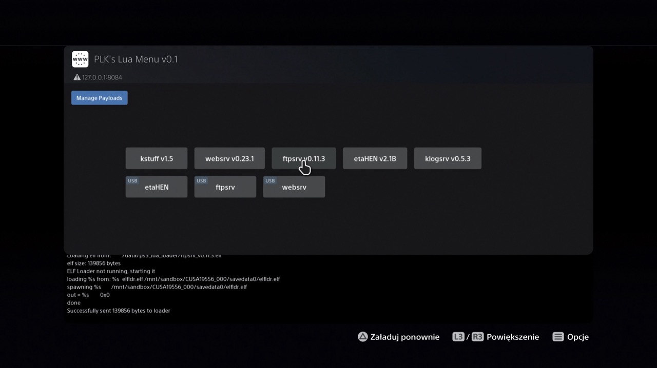 Lua Menu Interface