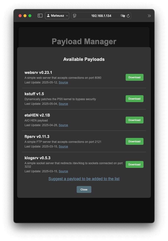 Web Interface on PC